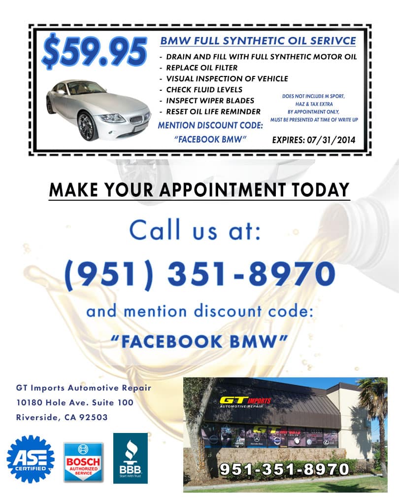 Bmw oil change coupons #6